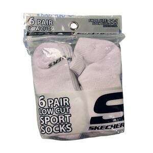 Skechers Kids 6-Pair Low Cut Sport Socks Shoe Size 4-8.5 Sock Size 5-6.5 New